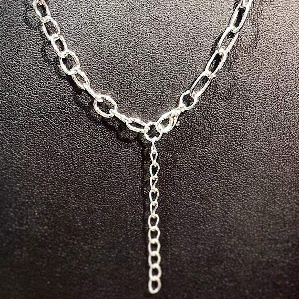 Silver Goth Cross Pendant Necklace Y2K - Picture 5 of 5